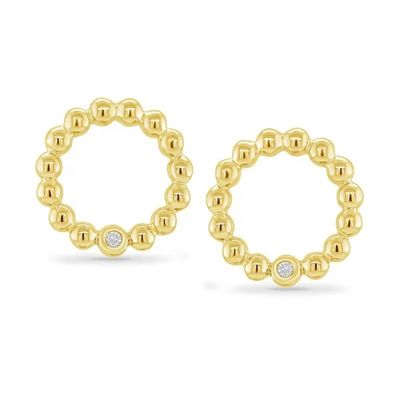 925 স্টার্লিং সিলভার মহিলাদের গোলাকার আকারের বেজেল সেটিং সলিটেয়ার স্টাড কানের দুল, কাস্টম সাইজ বিকল্প সহ