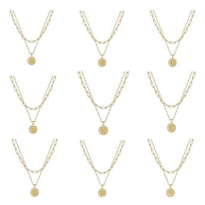 হস্তনির্মিত 925 স্টার্লিং সিলভার ডাবল দুল পেপারক্লিপ স্ট্যাকিং নেকলেস 30 দিনের ডেলিভারি সহ