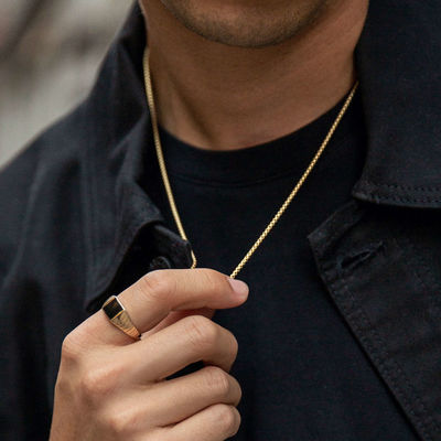 হস্তনির্মিত 18K গোল্ড প্ল্যাটেড গোল্ড বক্স দ্রুত শিপিং এবং কাস্টমাইজযোগ্য লোগো সহ নেকলেস চেইন