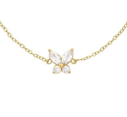 ১৪কে গোল্ড প্লেটেড বাটারফ্লাই চার্ম ব্রেসলেট ৯২৫ স্টার্লিং সিলভারে, সর্বনিম্ন অর্ডার পরিমাণ (MOQ) ৫০ পিস