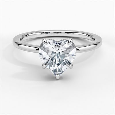 Engagement Bands or Rings Elegant White Gold Plated Heart Ring for Women's Jewelry