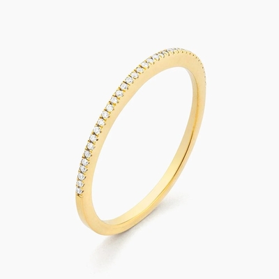 গরম আইটেম 18K স্বর্ণ Plated অর্ধেক অনন্তকাল Stackable 925 স্টার্লিং সিলভার মহিলাদের ব্যান্ড রিং