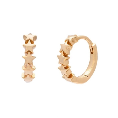 ৯২৫ স্টার্লিং সিলভার স্টার Huggie Earrings for Women ফ্যাশন জুয়েলারী
