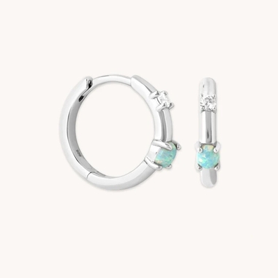 মিস্টিক 18K গোল্ড Plated Opal Hoops 925 Sterling Silver সর্বশেষ Huggies ফ্যাশন কানের দুল