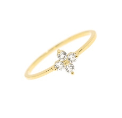 আড়ম্বরপূর্ণ 18K সোনার Vermeil চার Topaz Gemstones ফুল 925 স্টার্লিং সিলভার রিং