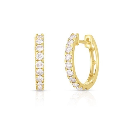 গয়না প্রকার EARRINGS 18K Gold Plated CZ Sleeper Hoop for Women's 925 Sterling Silver (মহিলাদের জন্য 925 স্টার্লিং সিলভার)