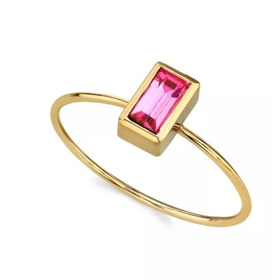 14K সোনার ডুবিয়ে Cubic Zirconia ক্রিস্টাল রিং OEM Rhinestone রিং