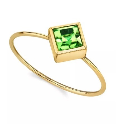 14K সোনার ডুবিয়ে Cubic Zirconia ক্রিস্টাল রিং OEM Rhinestone রিং
