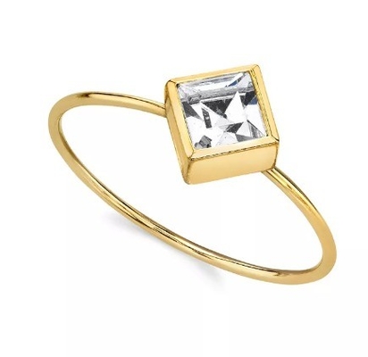 14K সোনার ডুবিয়ে Cubic Zirconia ক্রিস্টাল রিং OEM Rhinestone রিং