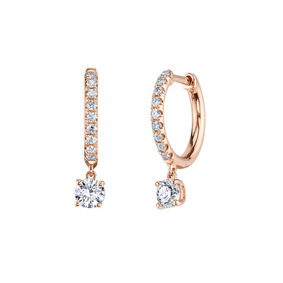 Cute Style Fashionable Jewelry Crystal Cubic Zirconia Hoop Earrings For Women