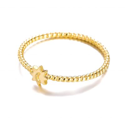 ৯২৫ স্টার্লিং সিলভার মুন সান রিং ১৮কে গোল্ড প্লেটেড unisex জুয়েলারি