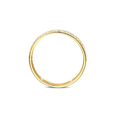 মহিলাদের জন্য ৯২৫ স্টার্লিং সিলভার ১৮কে গোল্ড প্লেটেড সিজেড হাফ ইটার্নিটি আংটি