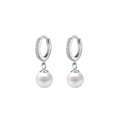 Elegant White Pearl Jewelry with 925 Sterling Silver and Rhodium Plated AAA Grade Pearl for Women's Wedding Wear