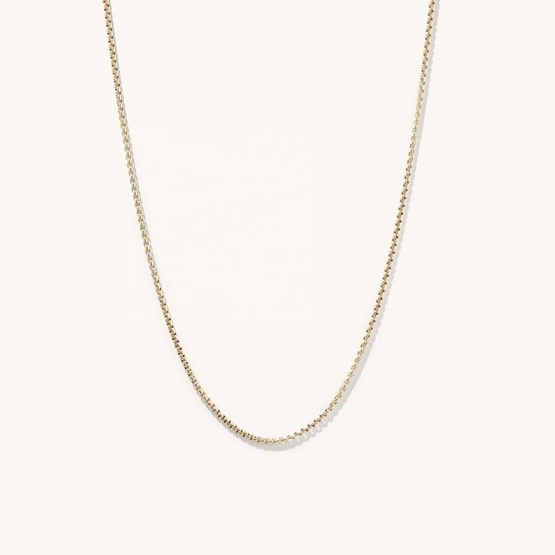 হস্তনির্মিত 18K গোল্ড প্ল্যাটেড গোল্ড বক্স দ্রুত শিপিং এবং কাস্টমাইজযোগ্য লোগো সহ নেকলেস চেইন