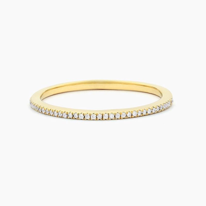 গরম আইটেম 18K স্বর্ণ Plated অর্ধেক অনন্তকাল Stackable 925 স্টার্লিং সিলভার মহিলাদের ব্যান্ড রিং