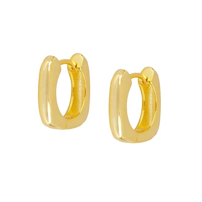 EARRINGS রিয়েল 18K গোল্ড Plated হুপ Huggie স্টার্লিং সিলভার 925 মহিলাদের জন্য গয়না মেয়েরা