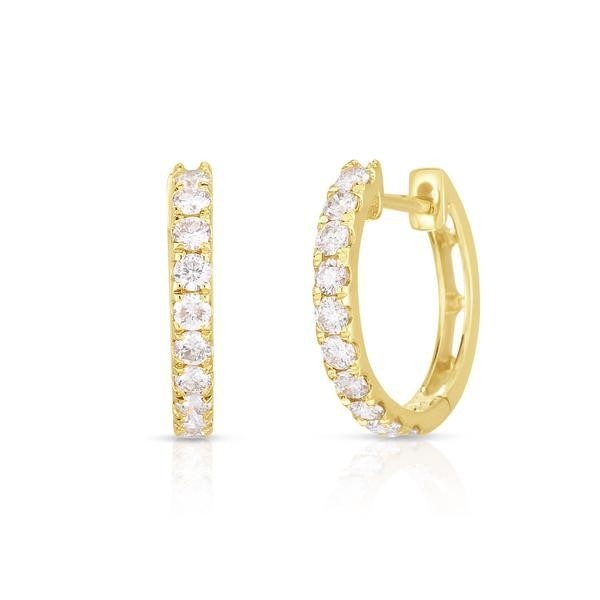 গয়না প্রকার EARRINGS 18K Gold Plated CZ Sleeper Hoop for Women's 925 Sterling Silver (মহিলাদের জন্য 925 স্টার্লিং সিলভার)
