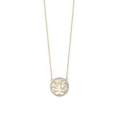 পার্টি উপলক্ষ 18K স্বর্ণ Plated Sterling Silver Tree of Life মহিলাদের জন্য দুল নেকলেস