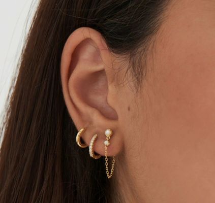 Basic 18K Gold Plated Simply Stacking Huggies ECO-Friendly 925 Sterling Silver Jewelry