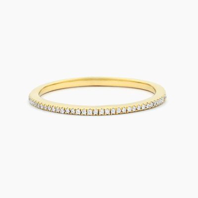 গরম আইটেম 18K স্বর্ণ Plated অর্ধেক অনন্তকাল Stackable 925 স্টার্লিং সিলভার মহিলাদের ব্যান্ড রিং