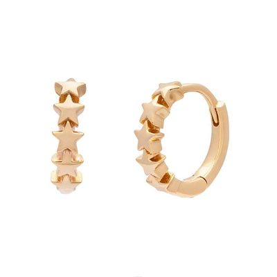 ৯২৫ স্টার্লিং সিলভার স্টার Huggie Earrings for Women ফ্যাশন জুয়েলারী
