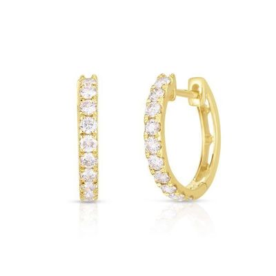 গয়না প্রকার EARRINGS 18K Gold Plated CZ Sleeper Hoop for Women's 925 Sterling Silver (মহিলাদের জন্য 925 স্টার্লিং সিলভার)