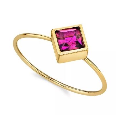 14K সোনার ডুবিয়ে Cubic Zirconia ক্রিস্টাল রিং OEM Rhinestone রিং