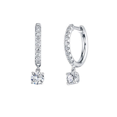 Cute Style Fashionable Jewelry Crystal Cubic Zirconia Hoop Earrings For Women