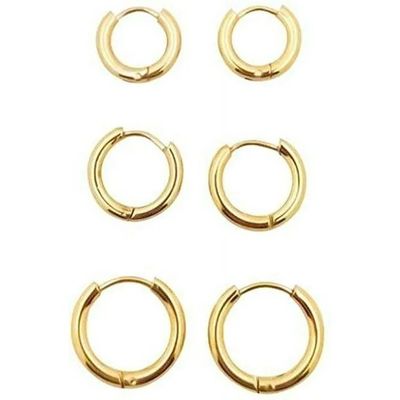 স্নাতক ডিগ্রী জন্য সরল রোজ গোল্ড 8mm Hinged Huggie ছোট হুপ স্টেইনলেস স্টীল কানের দুল