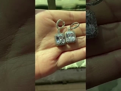 925 স্টার্লিং সিলভার উপাদান টাইপ শীর্ষ বিক্রয় সাদা স্বর্ণ Plated Dangle ব্রাইডাল কানের দুল