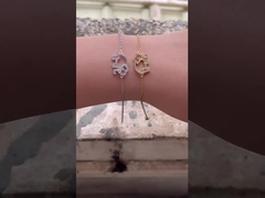 ৯২৫ স্টার্লিং সিলভার ইলিফ্যান্ট ব্রেসলেট মাইক্রো ইনসেট টেকনোলজি এবং হোয়াইট ডায়মন্ড CZ