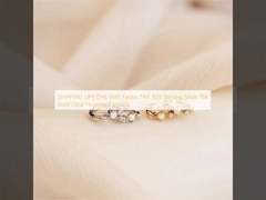 শিপিং ইউপিএস ডিএইচএল ইএমএস ফেডেক্স টিএনটি 925 স্টার্লিং সিলভার 18 কে সোনার ওপাল হ্যাগিস কানের দুল