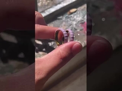 925 স্টার্লিং সিলভার এনামেল গার্লস রিং সঙ্গে হস্তনির্মিত 18K স্বর্ণ Plated অনন্ততা ব্যান্ড